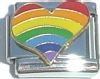 Rainbow heart 9mm Italian charm